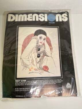 Dimensions Crewel Embroidery Kit #1264 Fancy Clown  Pierrot by Carolyn Barrani